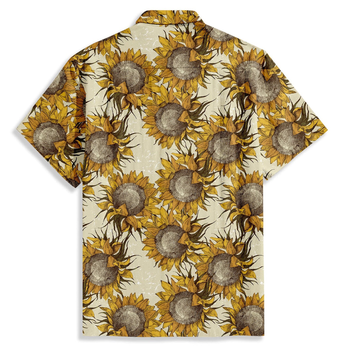 Retro Sunflower Print Short Sleeve Shirt - Bonlax