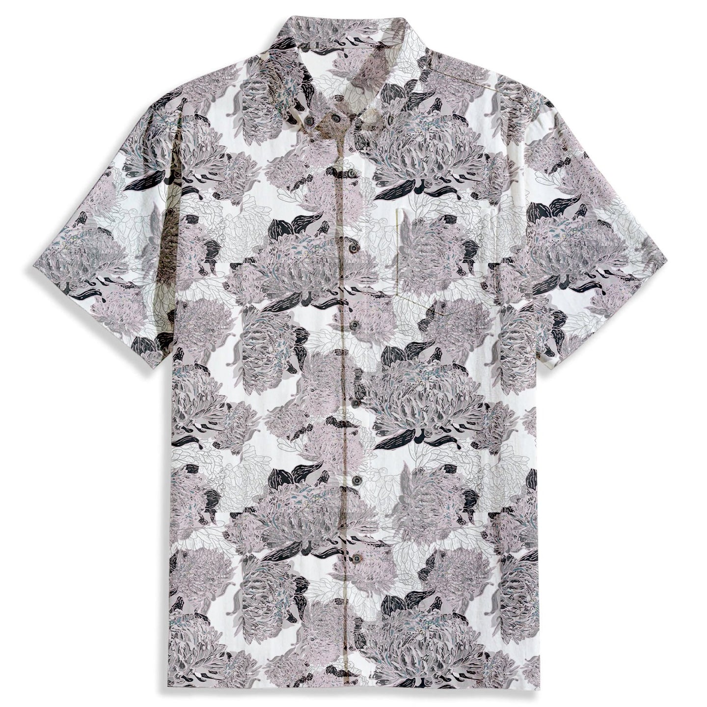 Flowers Print Short Sleeve Shirt - Bonlax