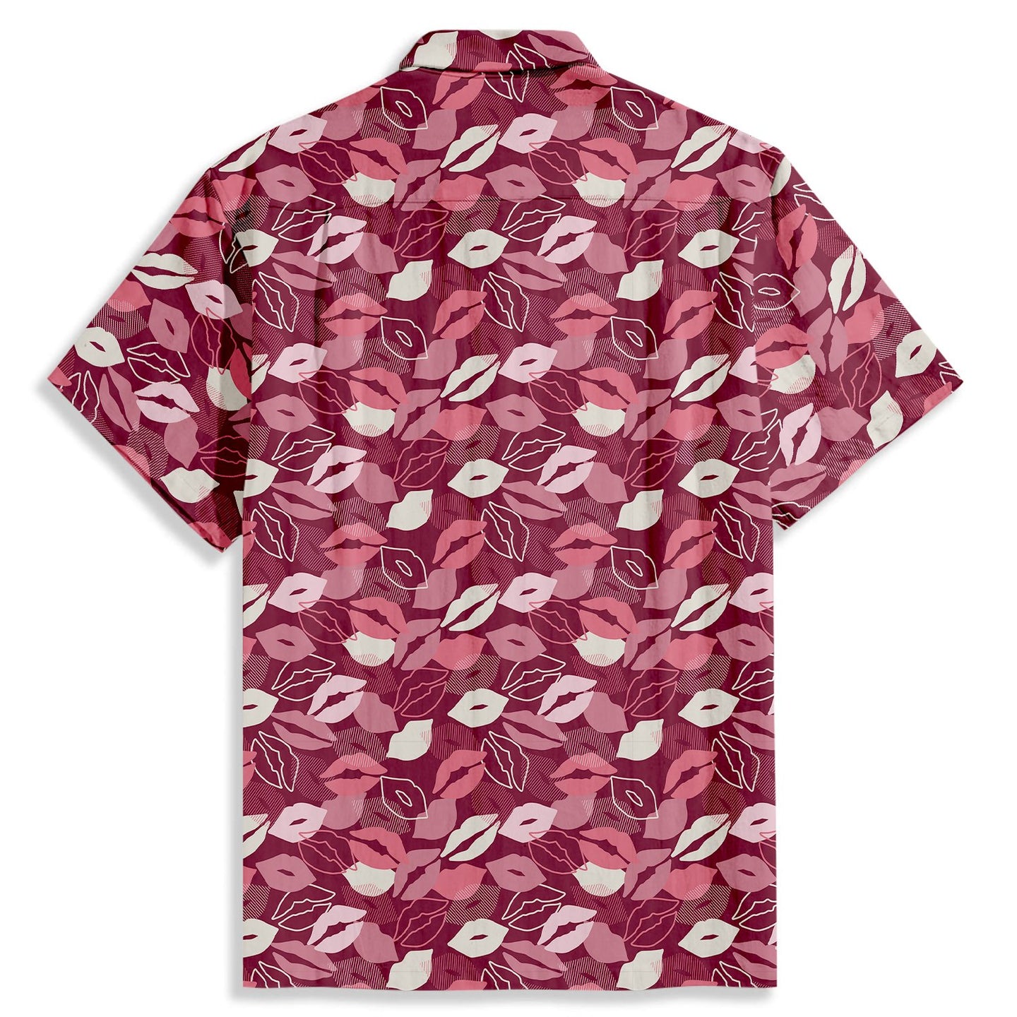 Cute Lip Print Short Sleeve Shirt - Bonlax