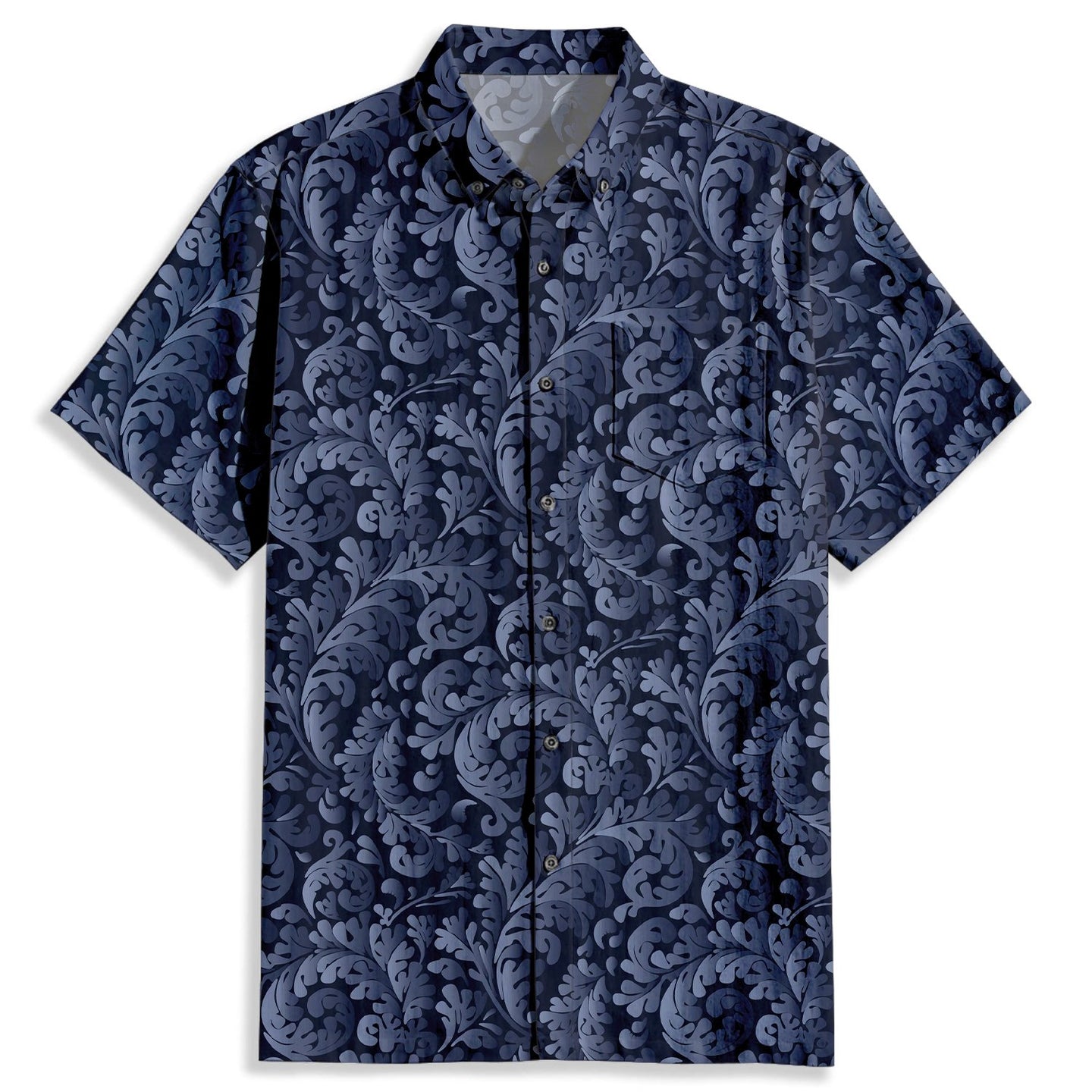 Personalized Leaves Print Short Sleeve Shirt - Bonlax