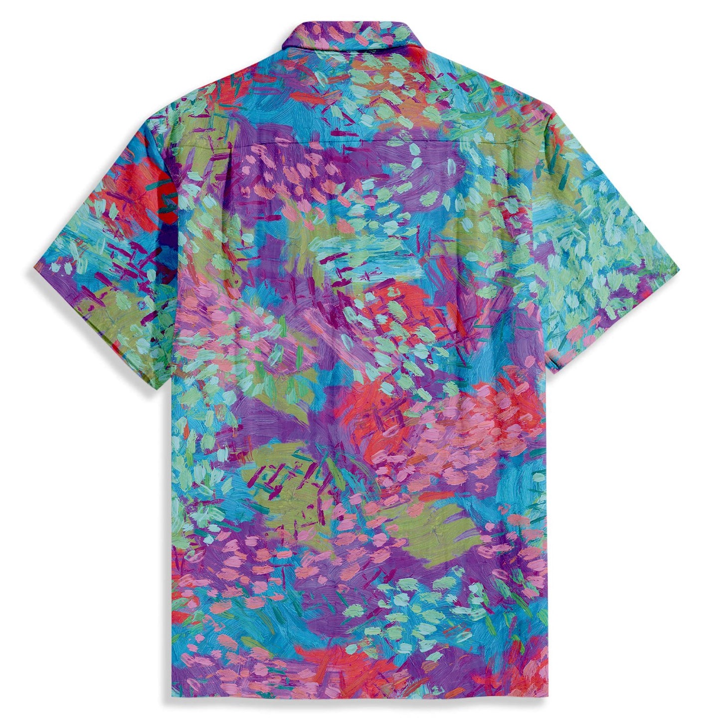 Oil Painting Style Print Short Sleeve Shirt - Bonlax