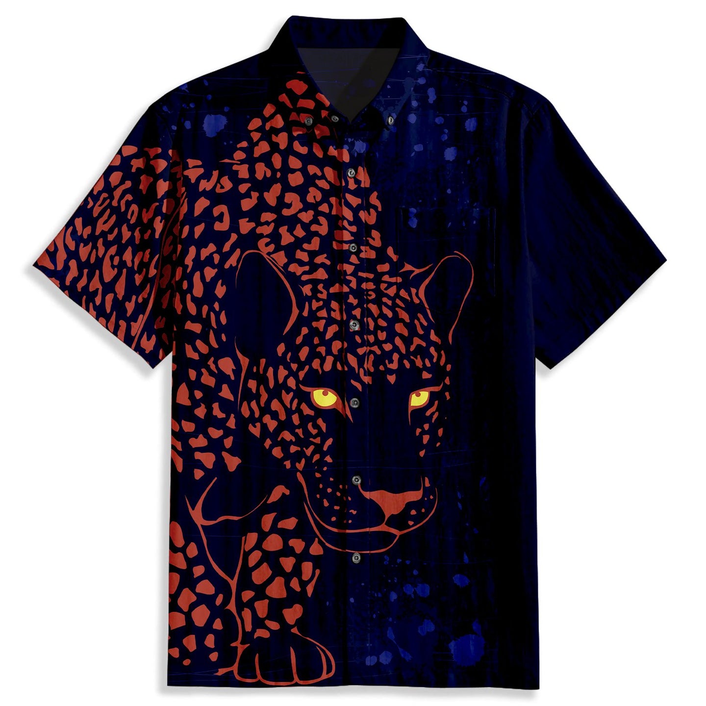 Jaguar Spots Print Short Sleeve Shirt - Bonlax