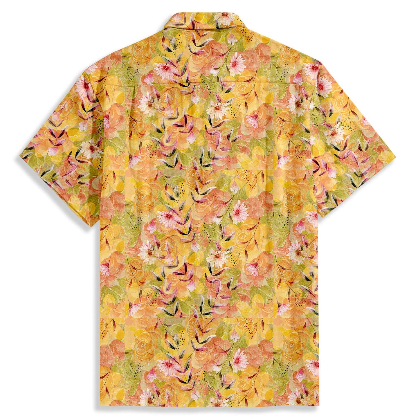 Watercolor Flower Pattern Short Sleeve Shirt - Bonlax