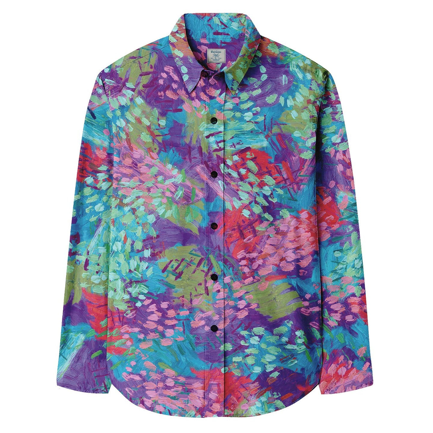 Oil Painting Style Print Long Sleeve Shirt - Bonlax