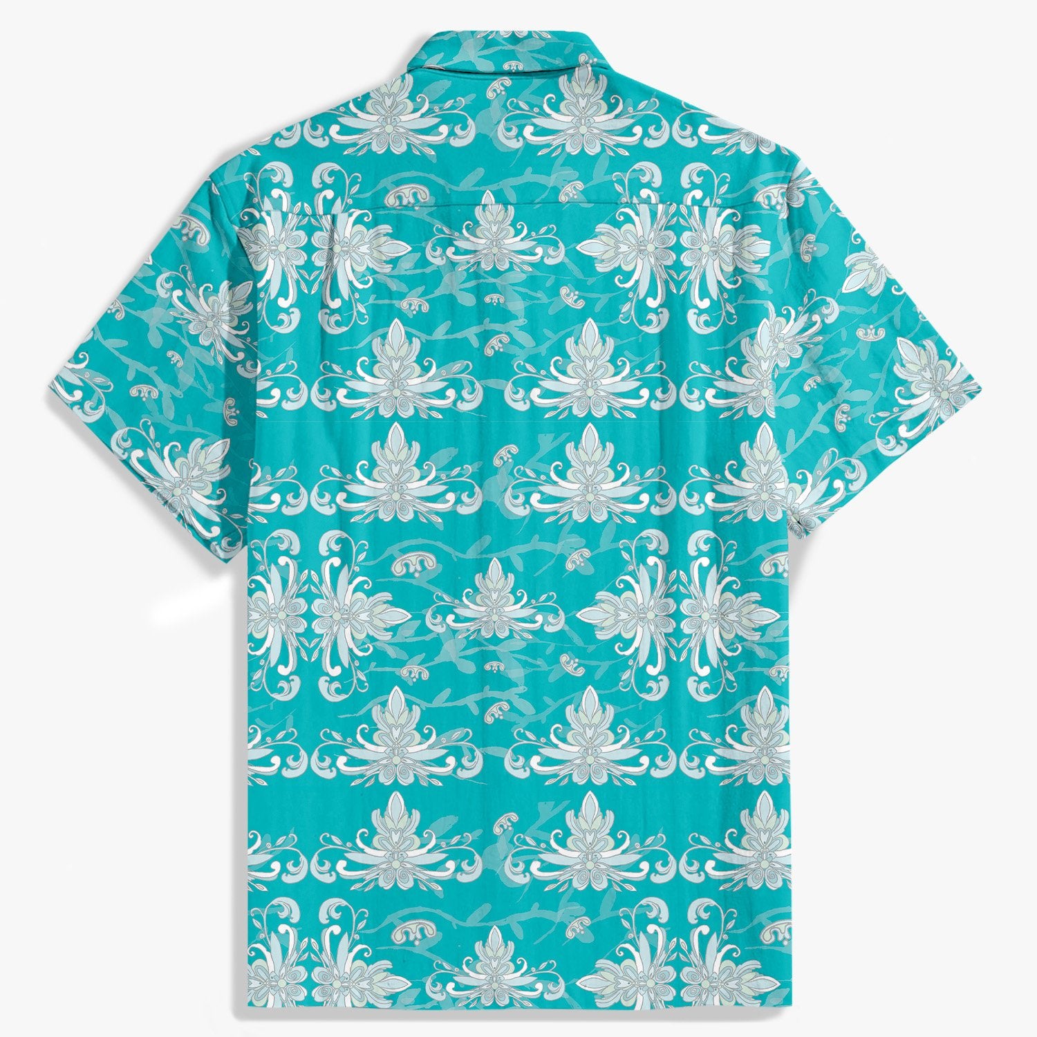 Aqua floral pattern shirt-Bonlax