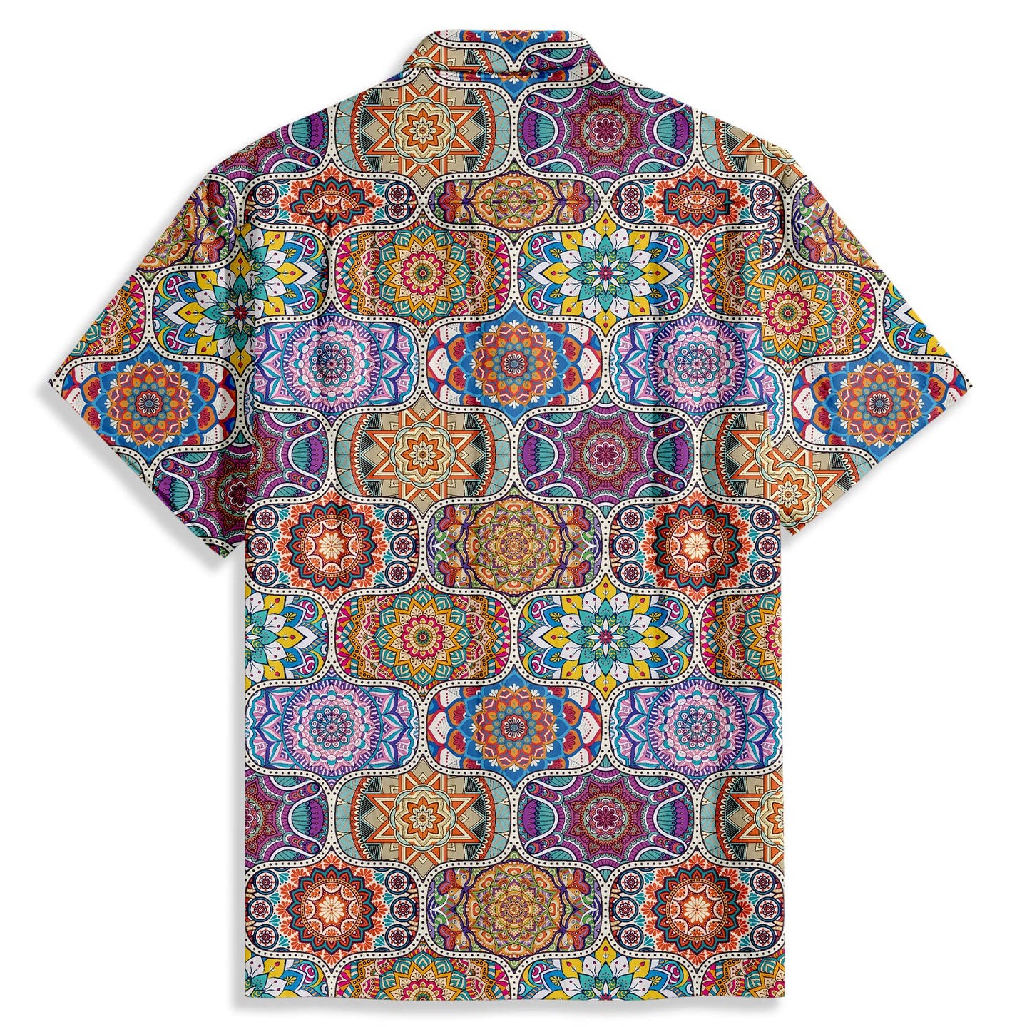 Retro Ethnic Decoration Print Short Sleeve Shirt - Bonlax