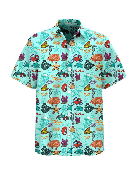 Coral Colorful Fish Underwater World Beach Shirt - Bonlax
