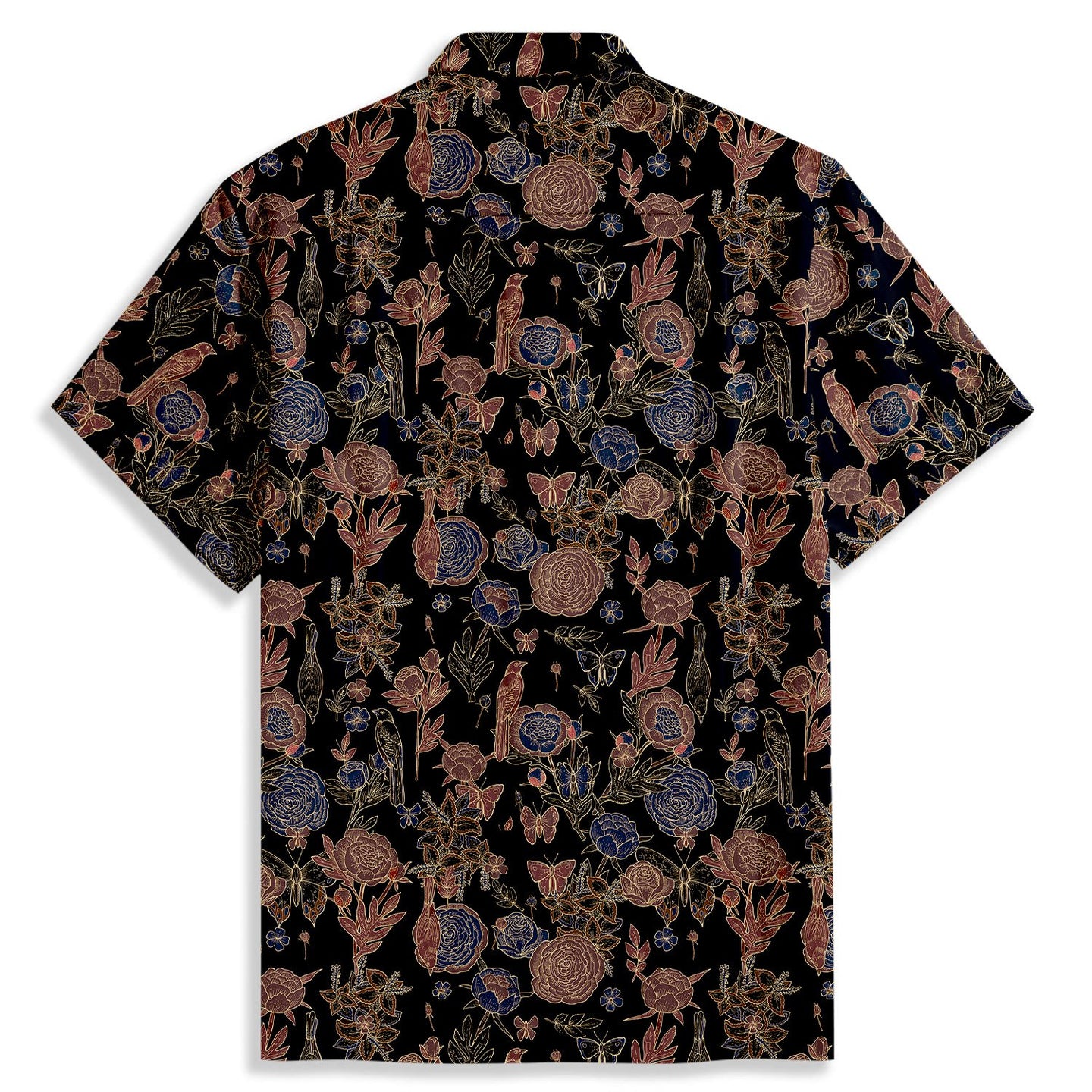 Peony & Rose Print Short Sleeve Shirt - Bonlax