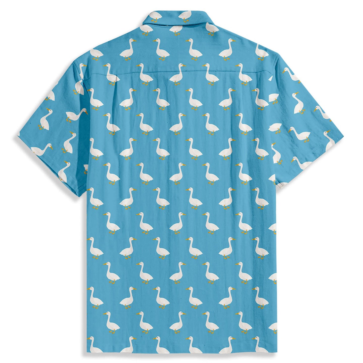 Cute Goose Print Short Sleeve Shirt - Bonlax