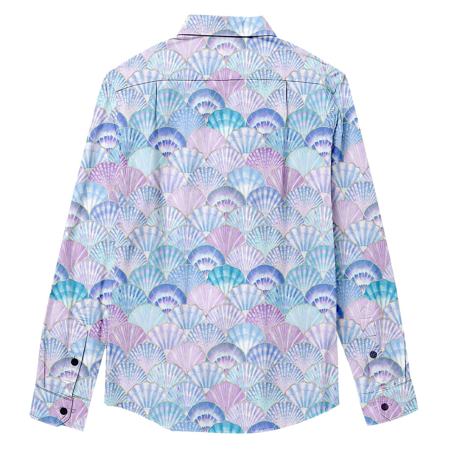 Colorful Shells Print Long Sleeve Shirt - Bonlax