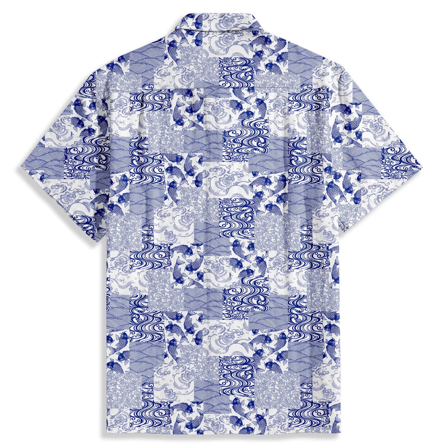 Japanese Koi Print Short Sleeve Shirt - Bonlax