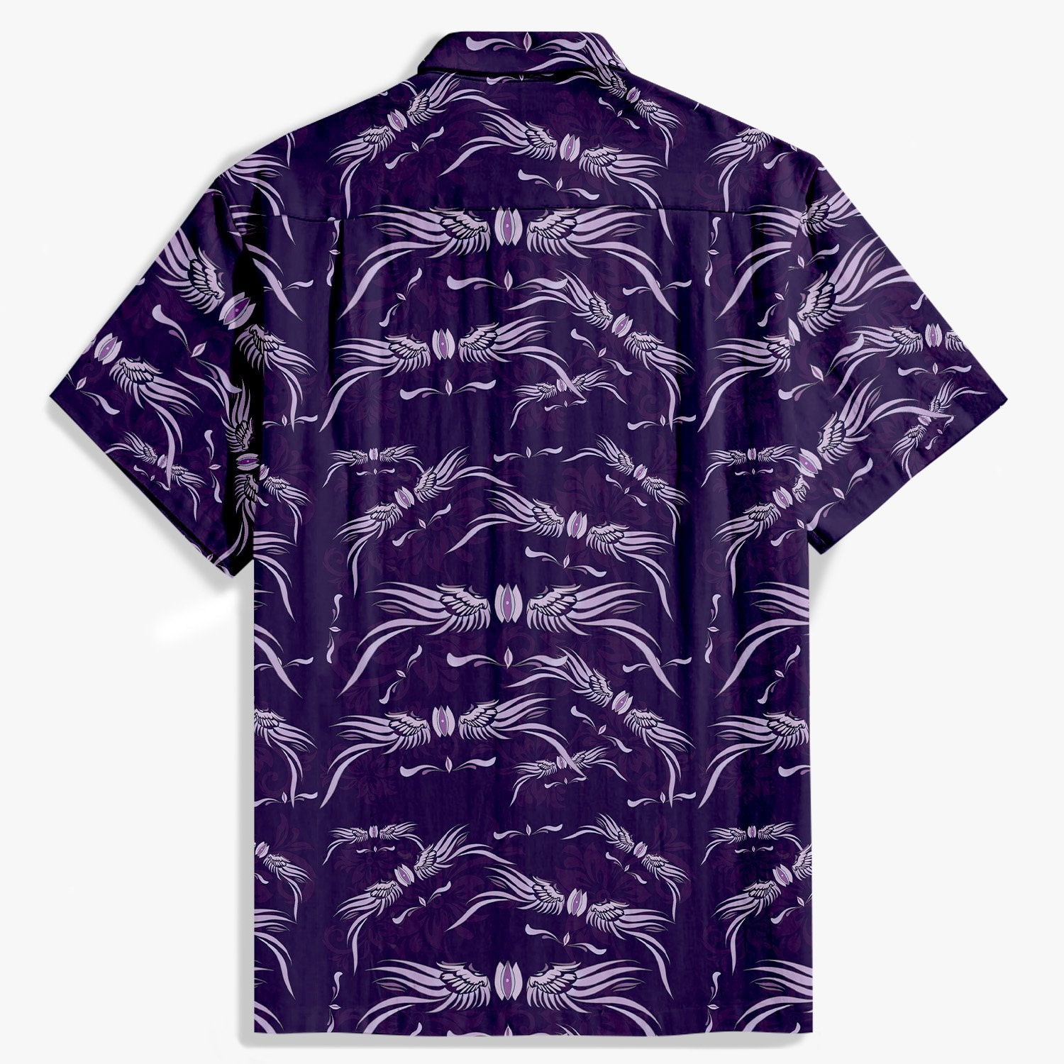 Purple flying feather pattern shirt-Bonlax