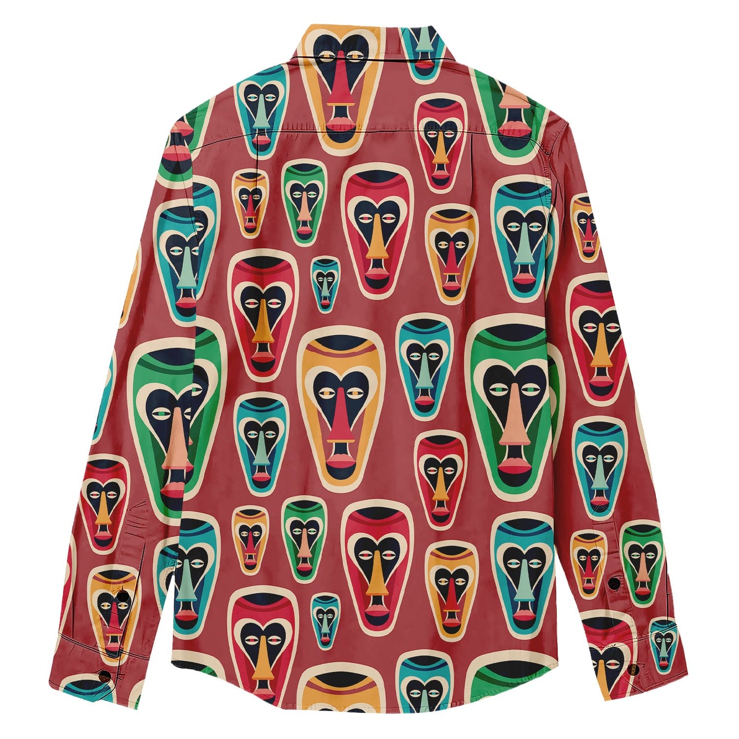 Monkey Face Print Long Sleeve Shirt - Bonlax