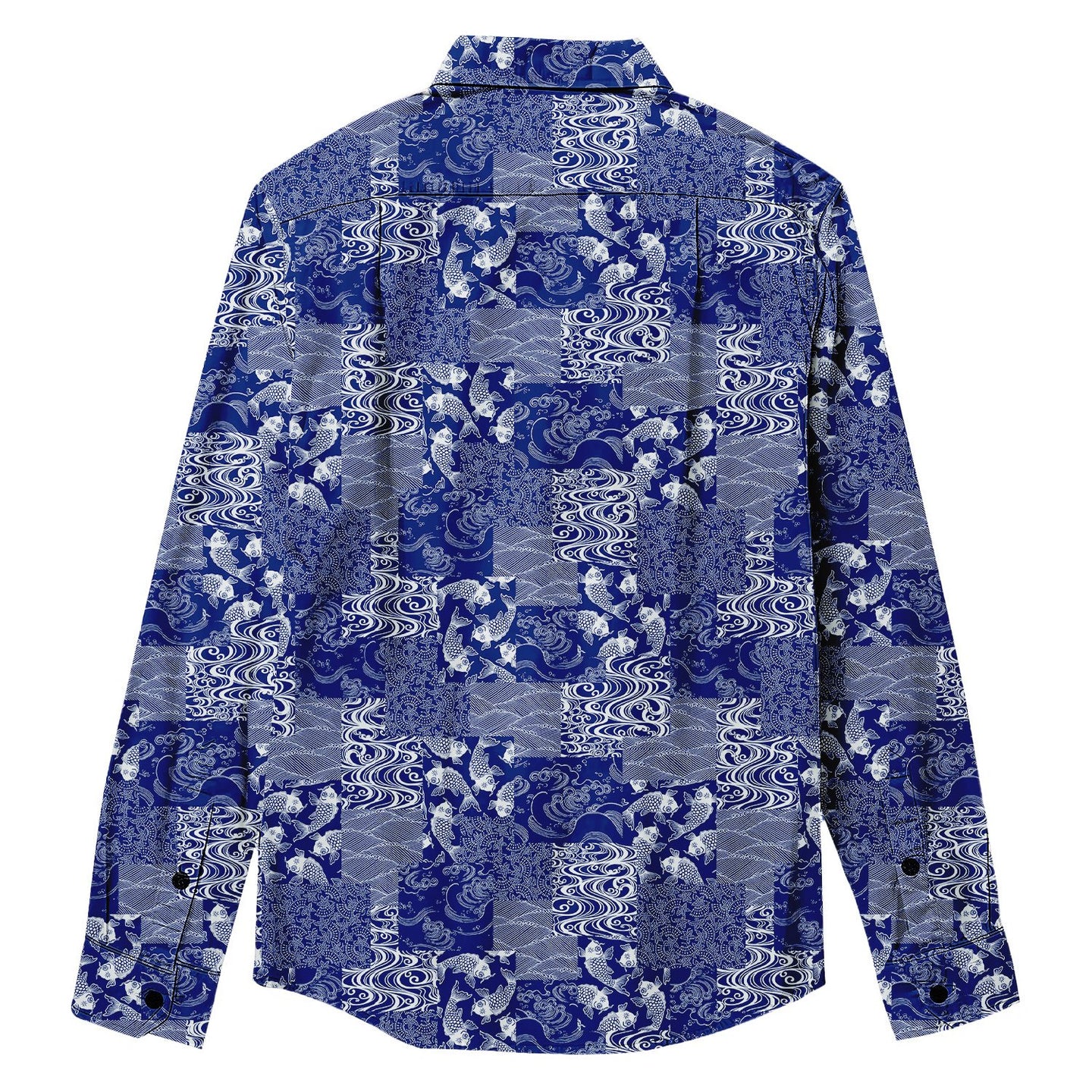 Japanese Koi Print Long Sleeve Shirt - Bonlax