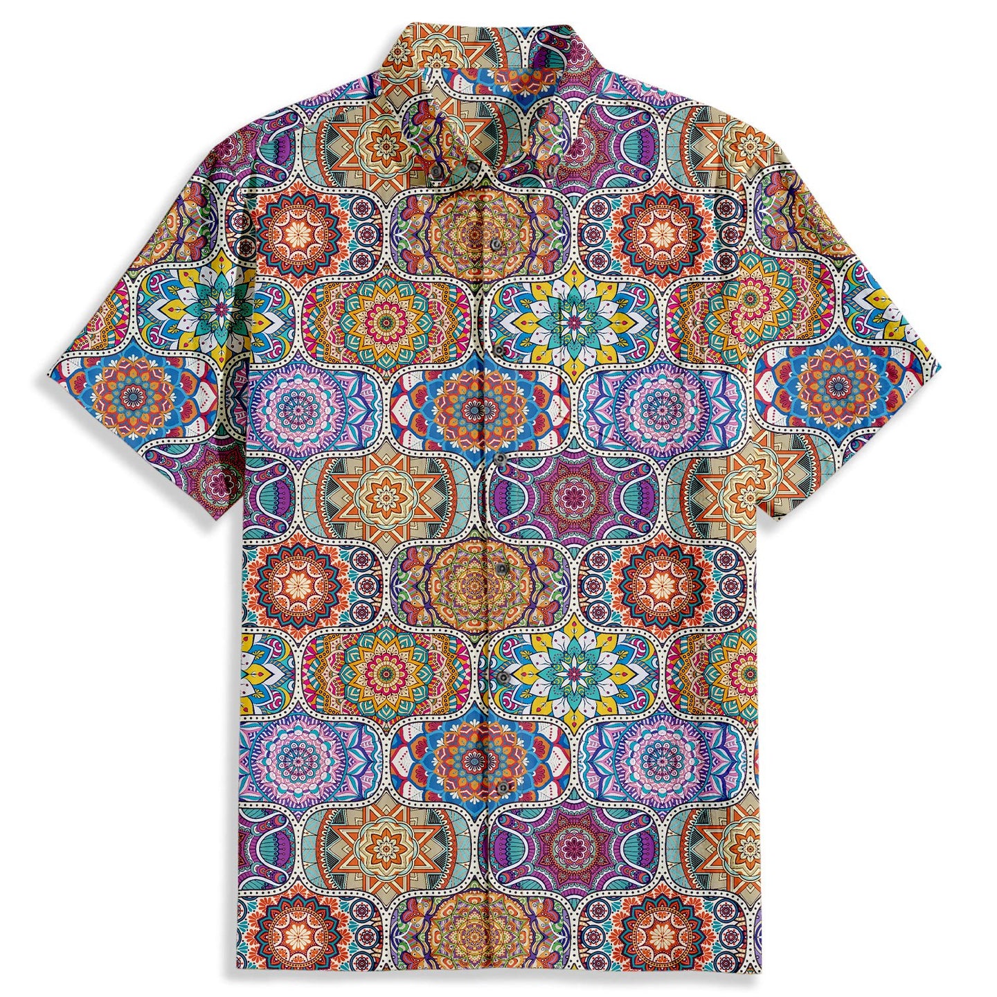 Retro Ethnic Decoration Print Short Sleeve Shirt - Bonlax