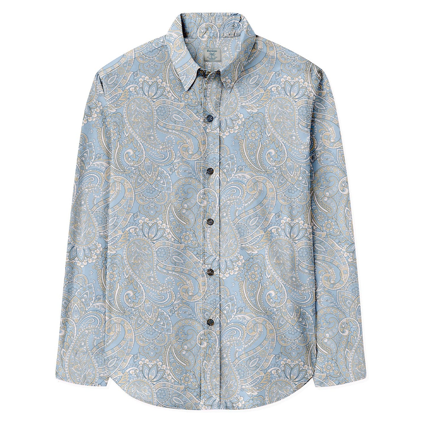 Ethnic Paisley Print  Long Sleeve Shirt - Bonlax