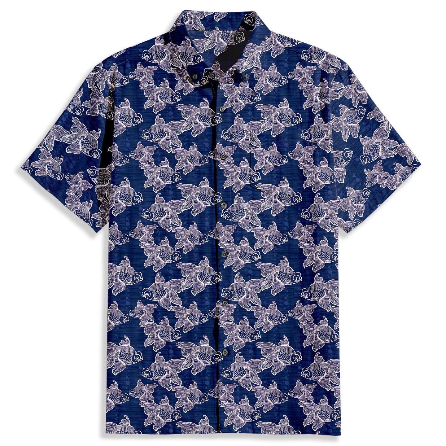 Personalized Hand-painted Koi Print Short Sleeve Shirt - Bonlax