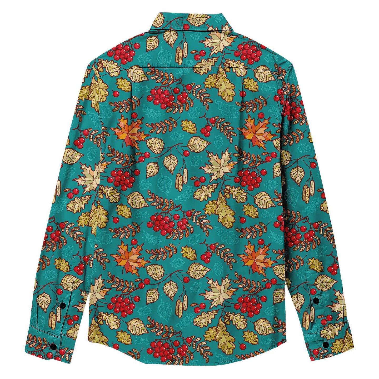 Aautumn Leaaves Print Long Sleeve Shirt - Bonlax