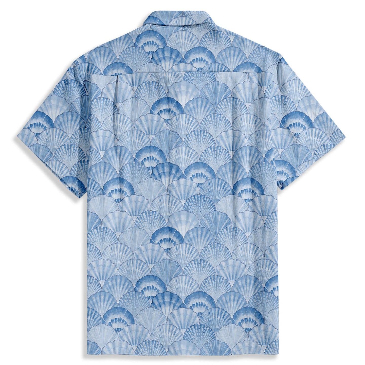 Watercolor Seashells Print Short Sleeve Shirt - Bonlax