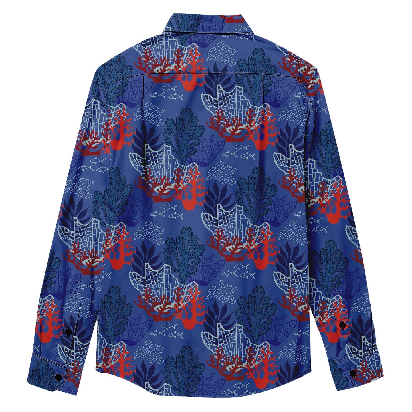 Coral Aquatic Plants Print Long Sleeve Shirt - Bonlax