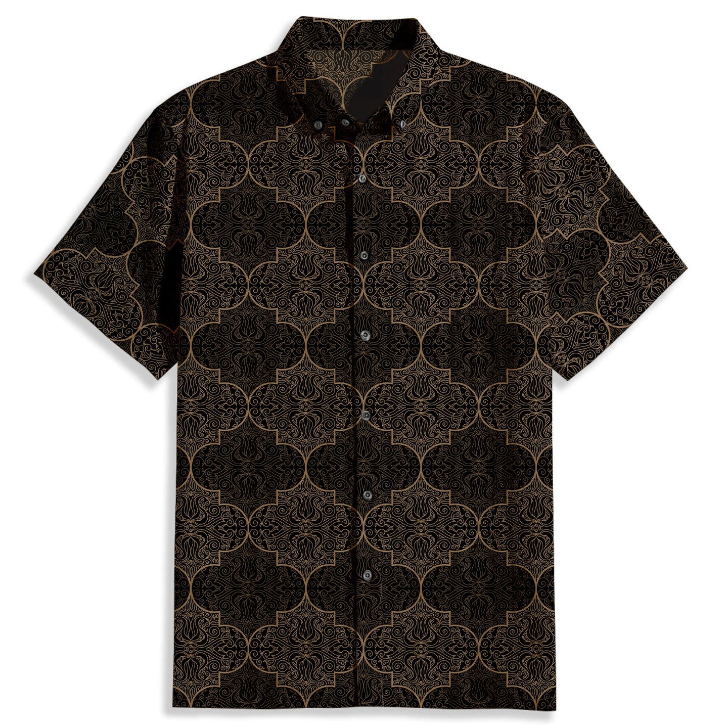 Ethnic Pattern Decoration Short Sleeve Shirt - Bonlax