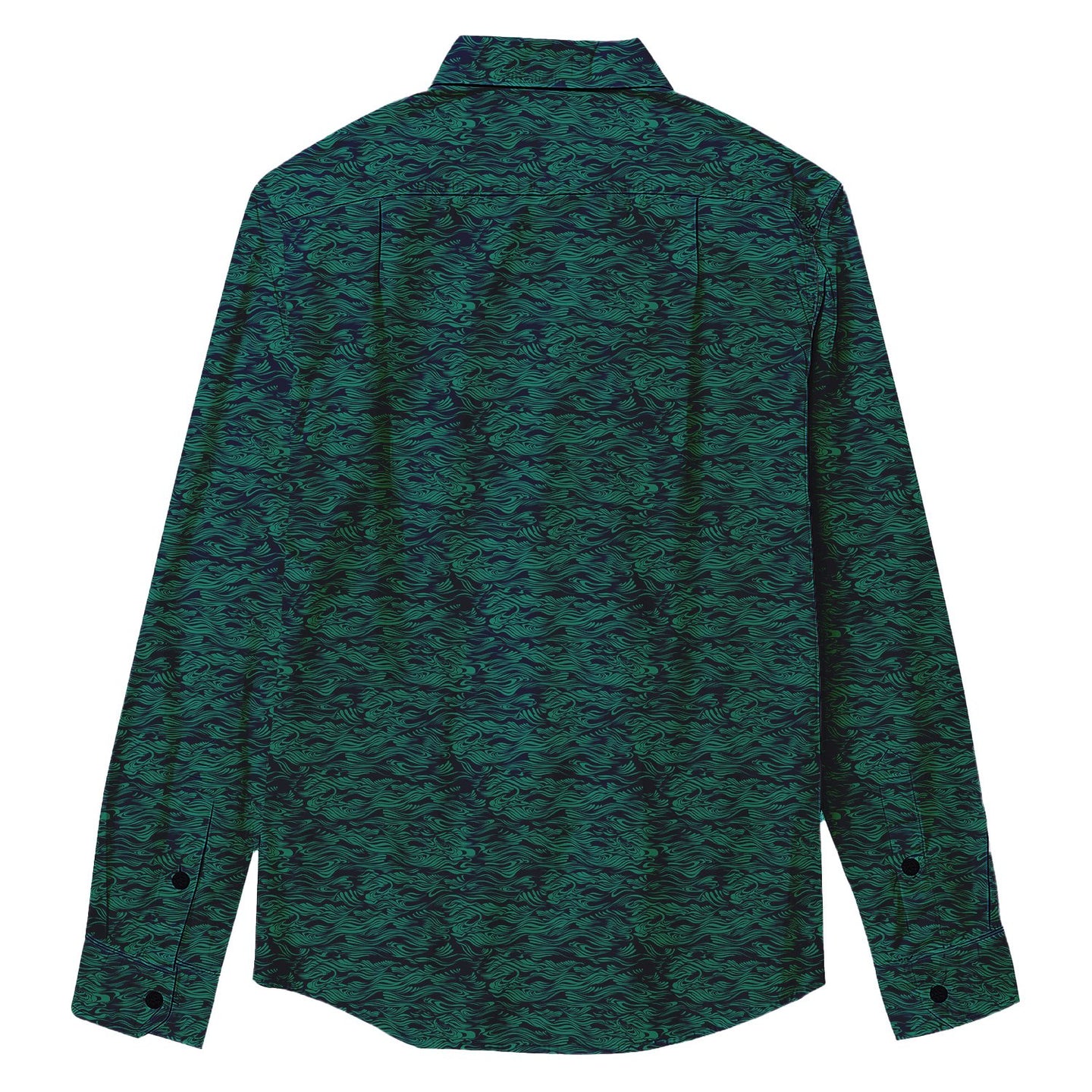 Wavy Lines Print Long Sleeve Shirt - Bonlax