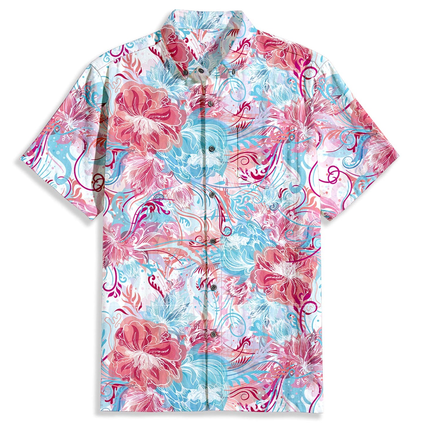 Graffiti Watercolor Print Short Sleeve Shirt - Bonlax