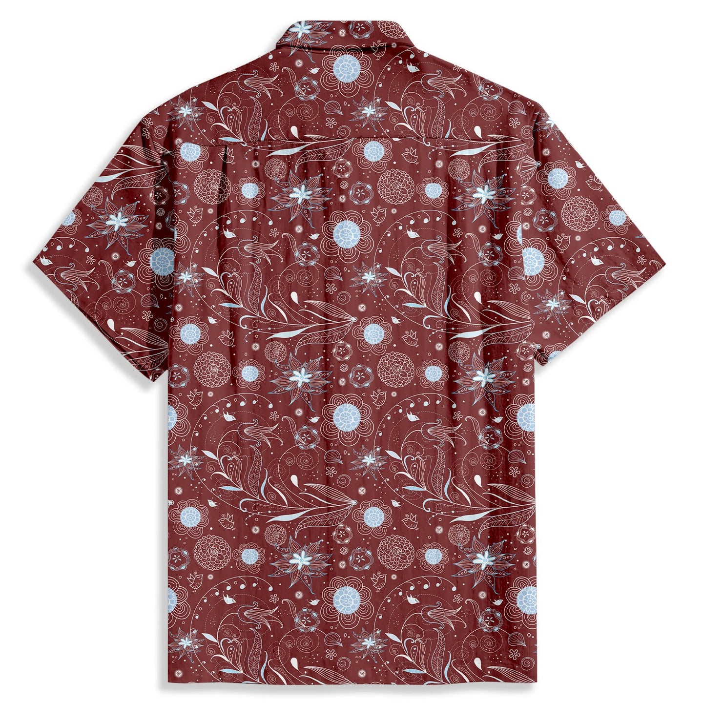 Flower & Bird Spots Print Short Sleeve Shirt - Bonlax