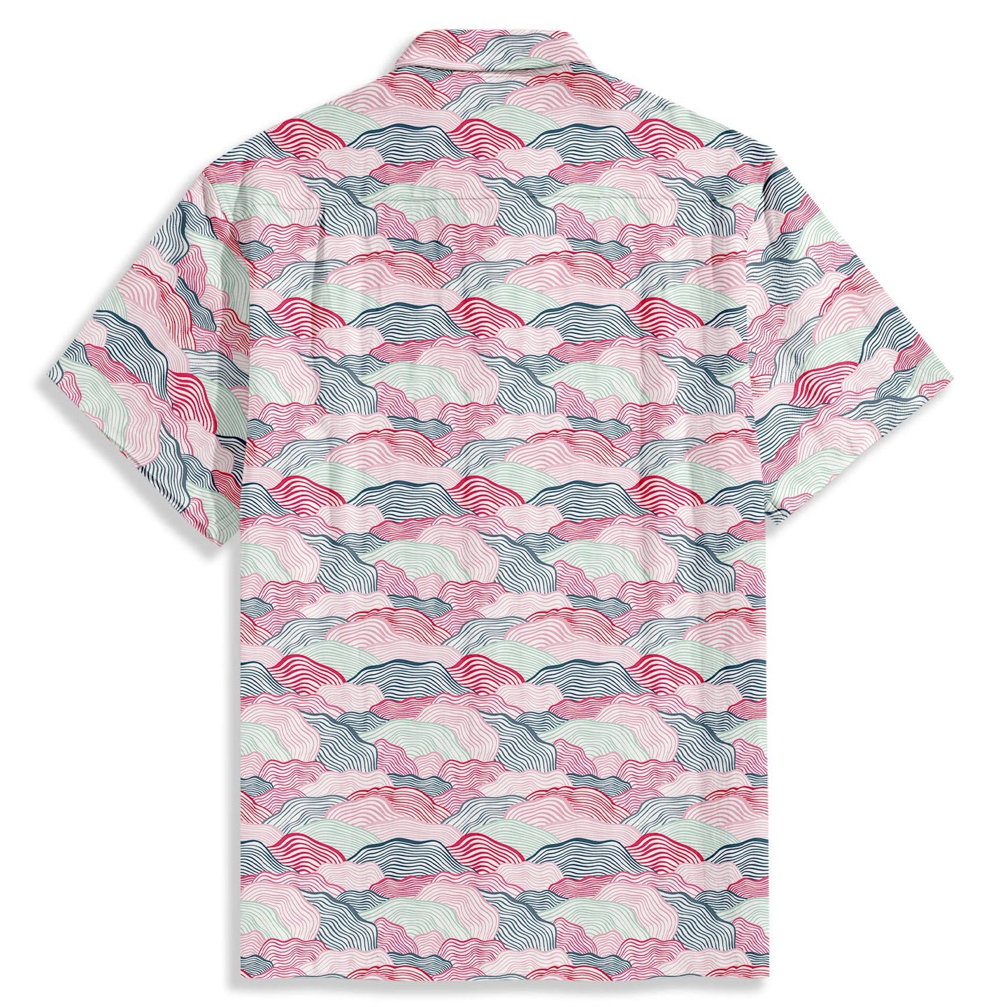 Hill-shaped Overlapping Continuous Print Short Sleeve Shirt - Bonlax