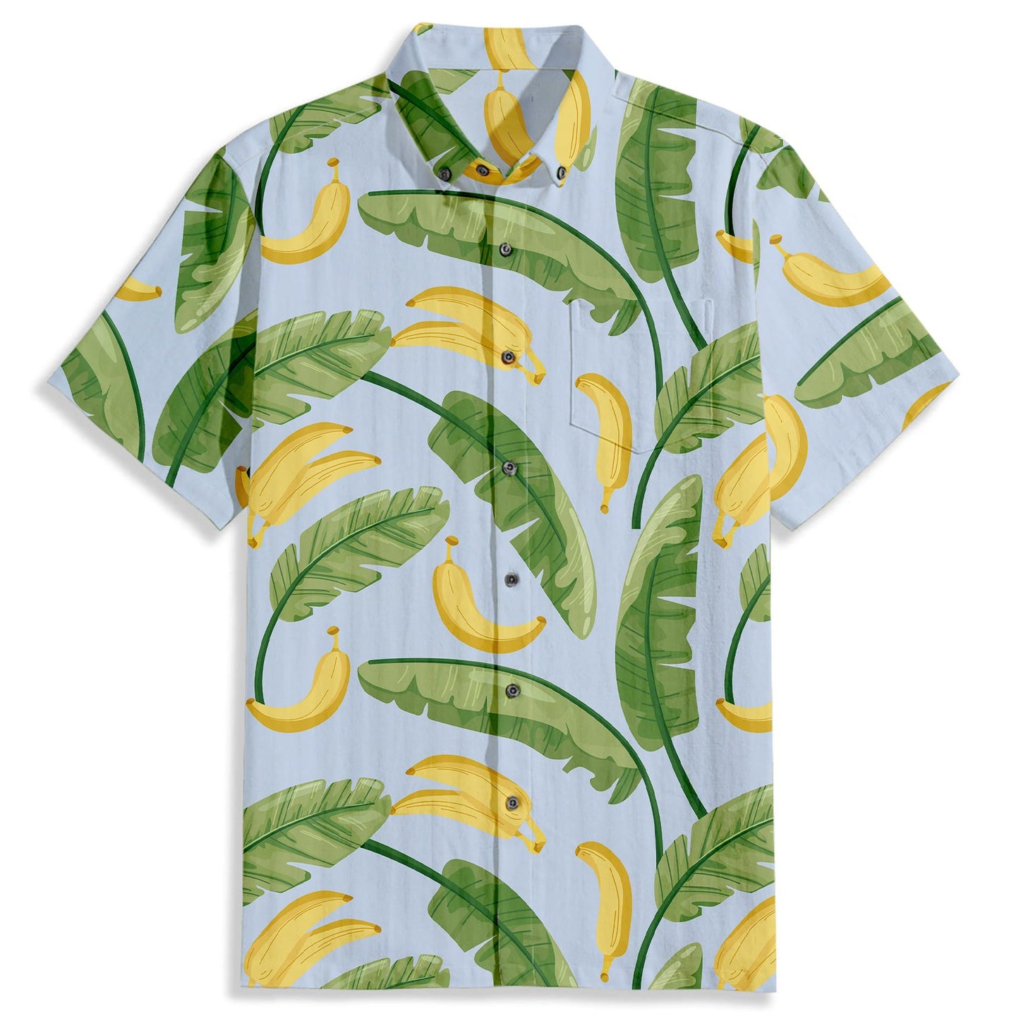 Banana Palm Print Short Sleeve Shirt - Bonlax