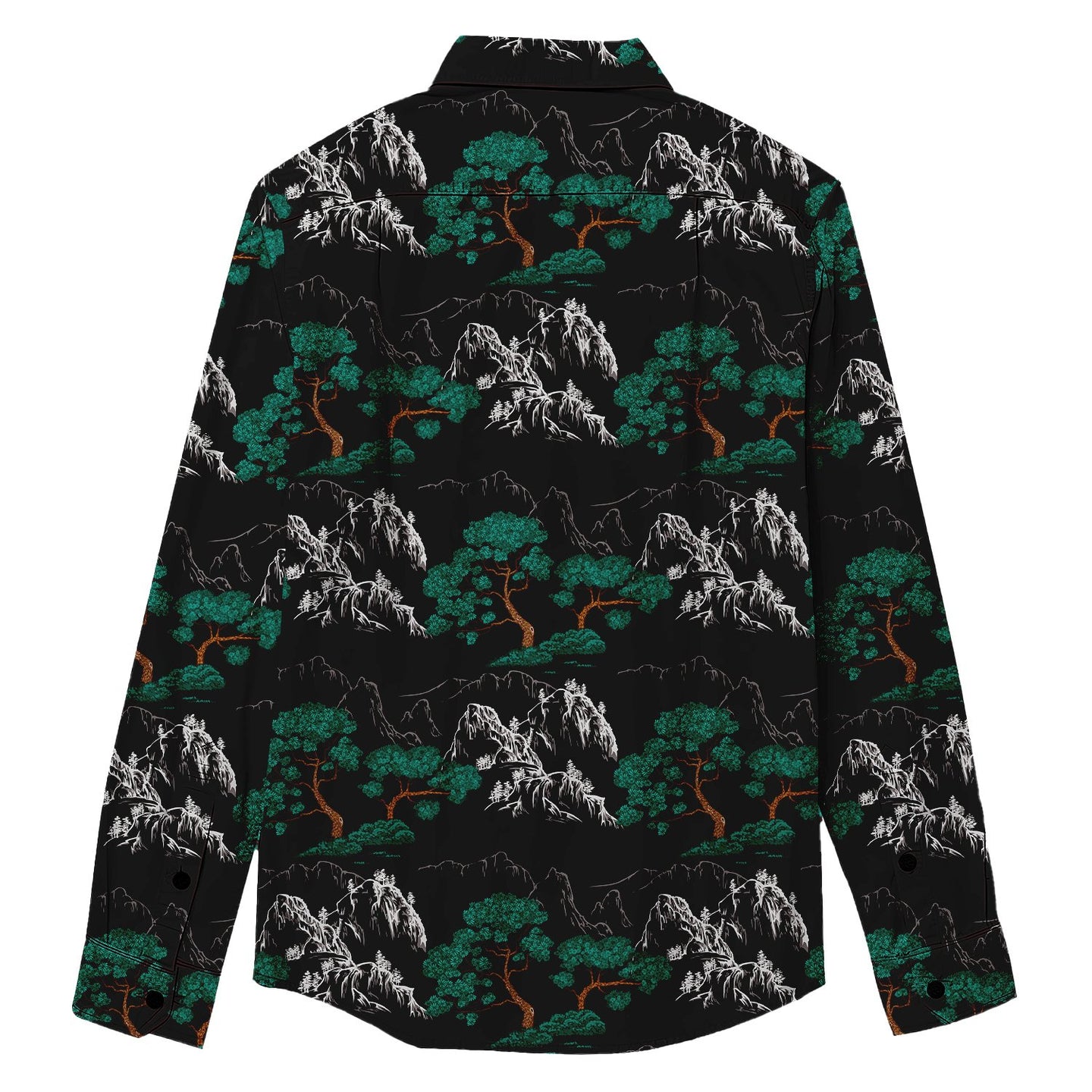 Pine Print Long Sleeve Shirt - Bonlax