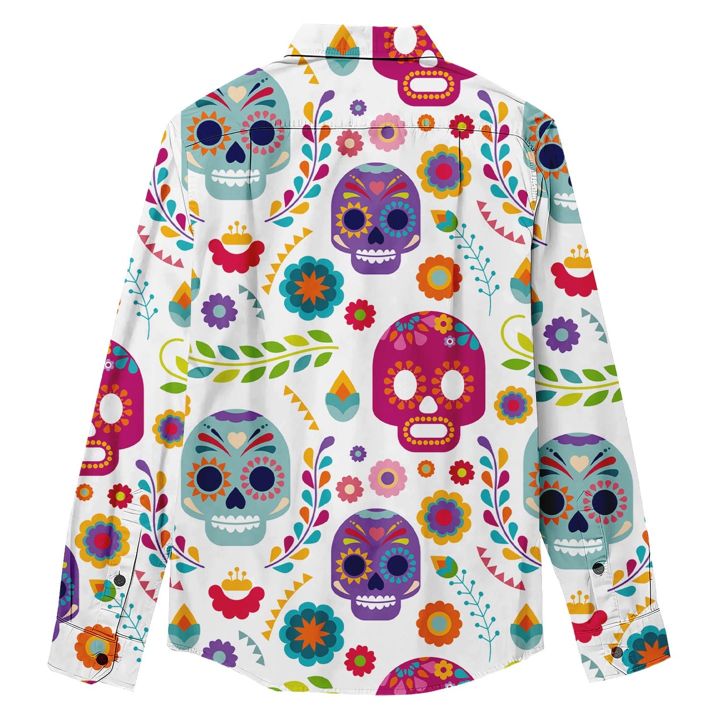 Cartoon Skull Print Long Sleeve Shirt - Bonlax