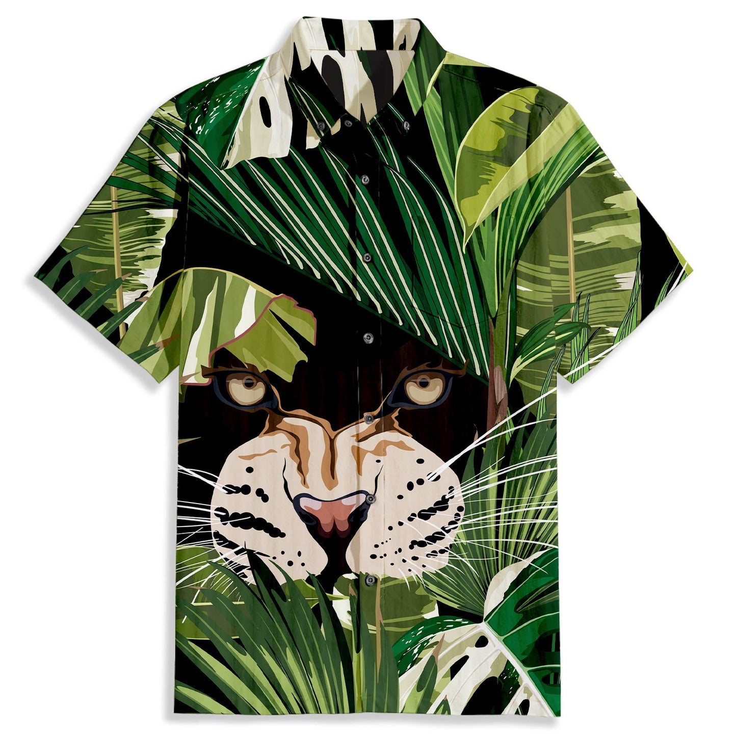 King Jungle Print Short Sleeve Shirt - Bonlax