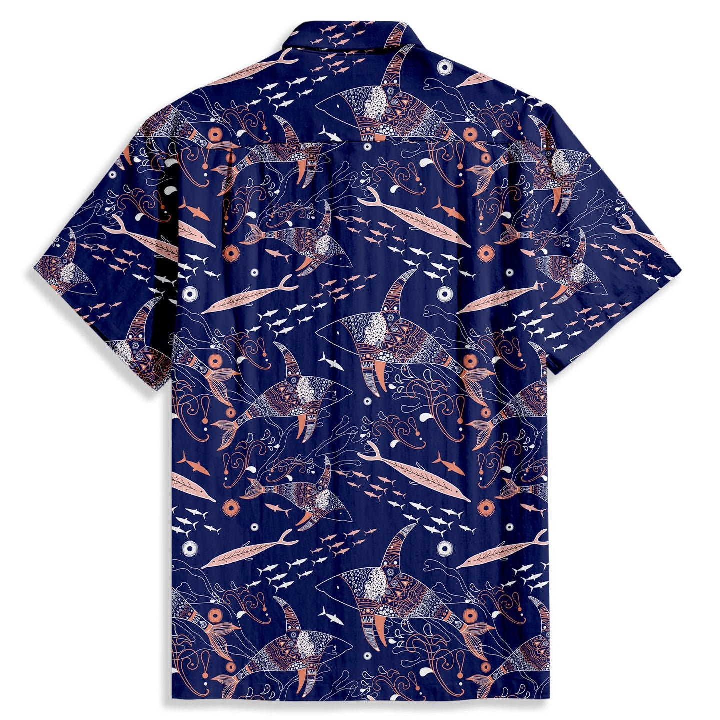 Ocean Shark Print Short Sleeve Shirt - Bonlax